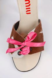 Miu Miu 2004 Cow Print Ponyhair Kitten Heels