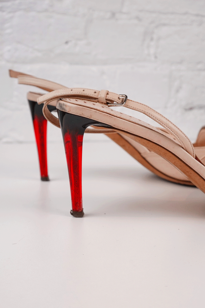 Yves Saint Laurent 2005 Lip Patent Slingback Heels