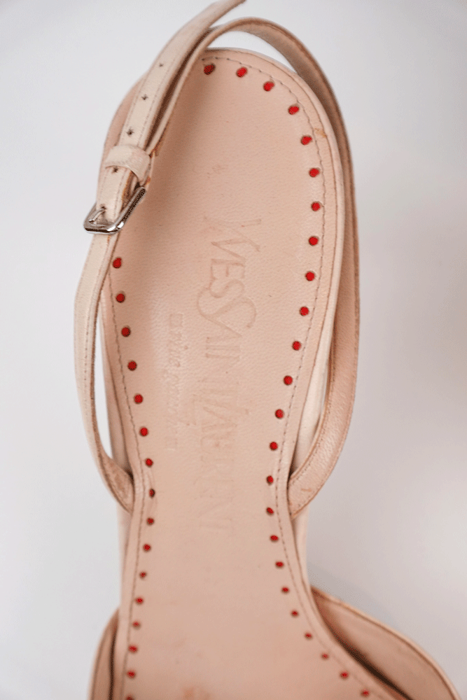 Yves Saint Laurent 2005 Lip Patent Slingback Heels