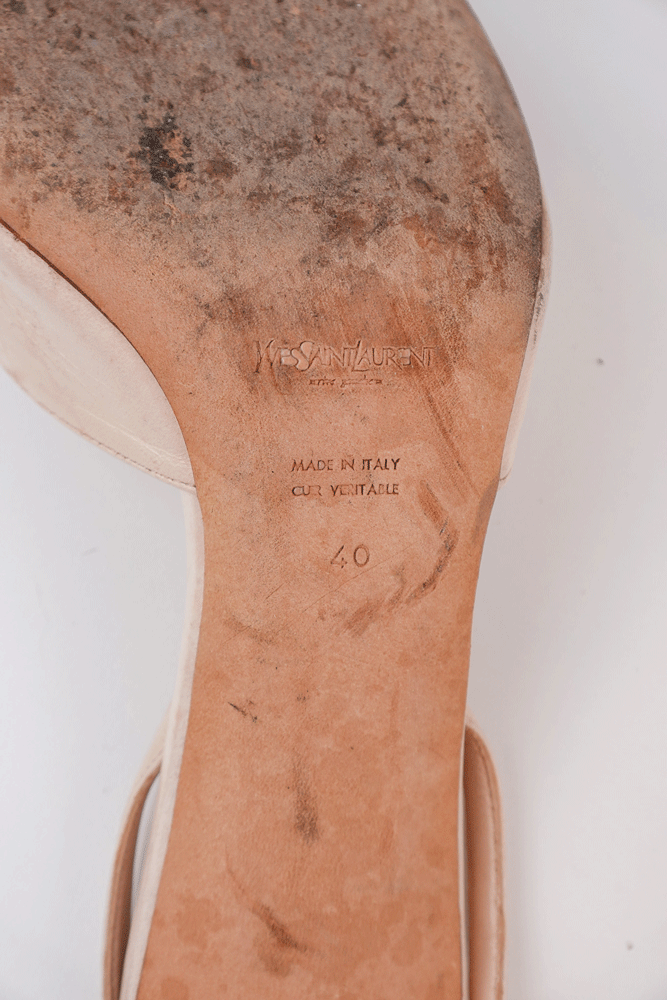 Yves Saint Laurent 2005 Lip Patent Slingback Heels