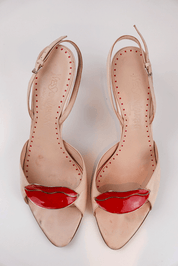 Yves Saint Laurent 2005 Lip Patent Slingback Heels