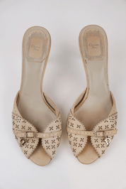 Christian Dior Floral Strap Kitten Heels