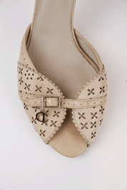 Christian Dior Floral Strap Kitten Heels