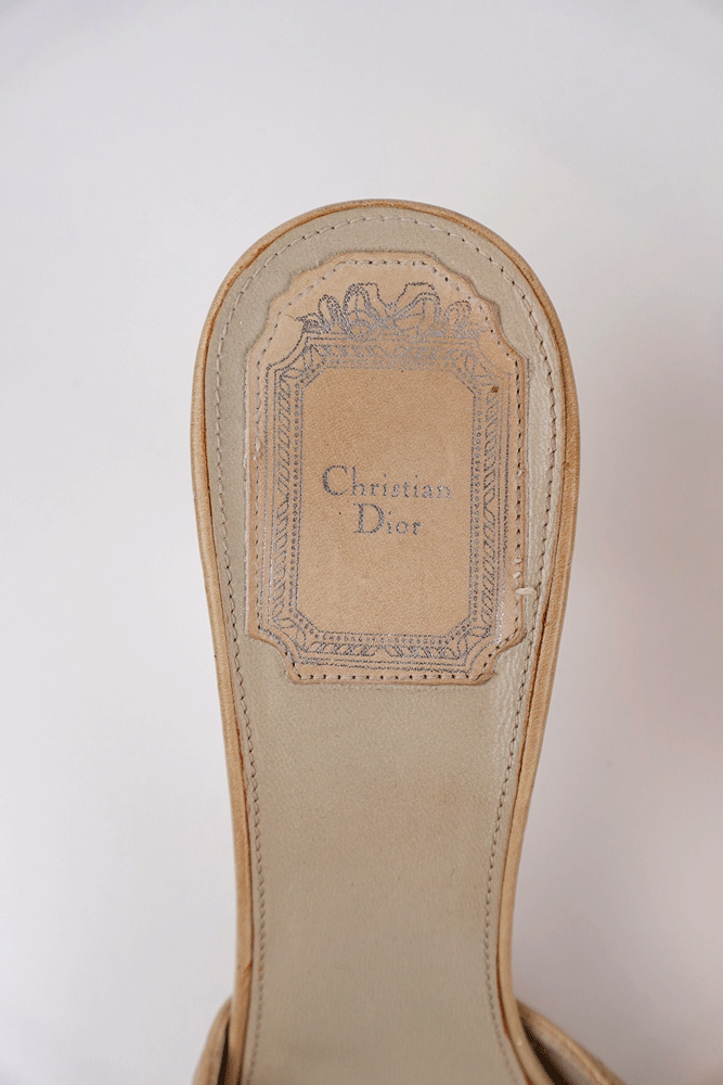 Christian Dior Floral Strap Kitten Heels
