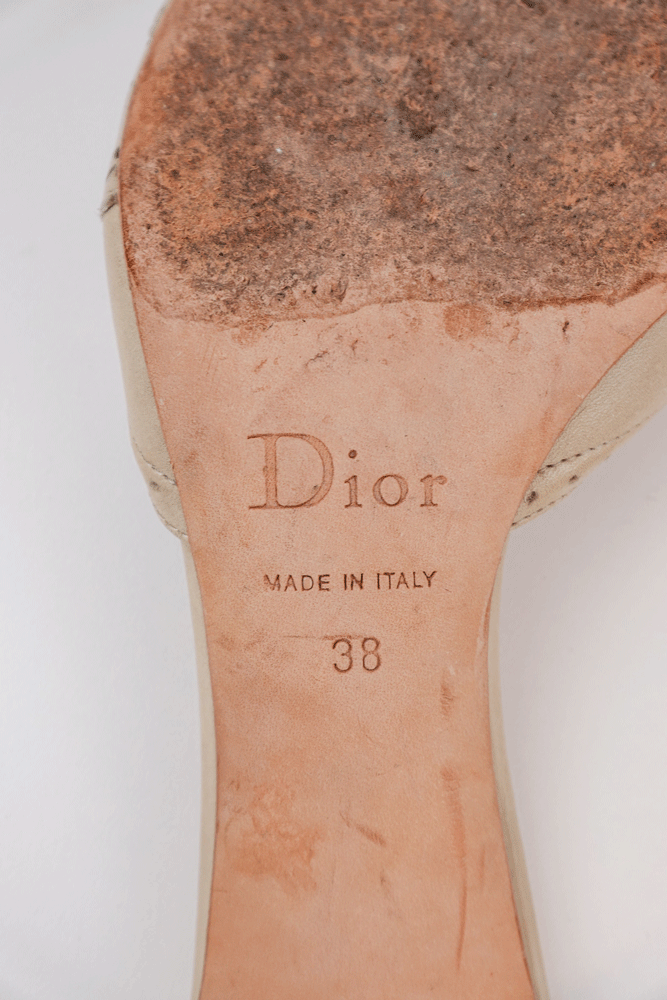 Christian Dior Floral Strap Kitten Heels