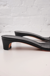 Prada 2002 Leather Flower Kitten Heels