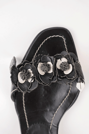 Prada 2002 Leather Flower Kitten Heels