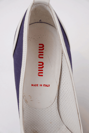 Miu Miu 2006 Navy & White Lace-Up Heels