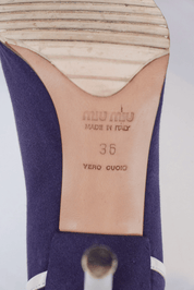Miu Miu 2006 Navy & White Lace-Up Heels