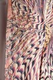 Roberto Cavalli SS 2001 Sequin Butterfly Illusion Flare Jeans – M