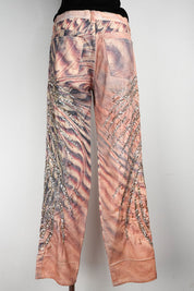 Roberto Cavalli SS 2001 Sequin Butterfly Illusion Flare Jeans – M