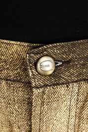 Just Cavalli 2000s Metallic Gold Flare Jeans – 30