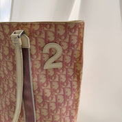 Vintage Christian Dior Oblique Trotter No. 2 Tote - Pink
