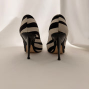 Jimmy Choo Zebra Print Pony Hair Heels - EU 37.5 / US 7