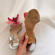 Jimmy Choo Reworked Silver & Pink Orchid Heels - EU 41