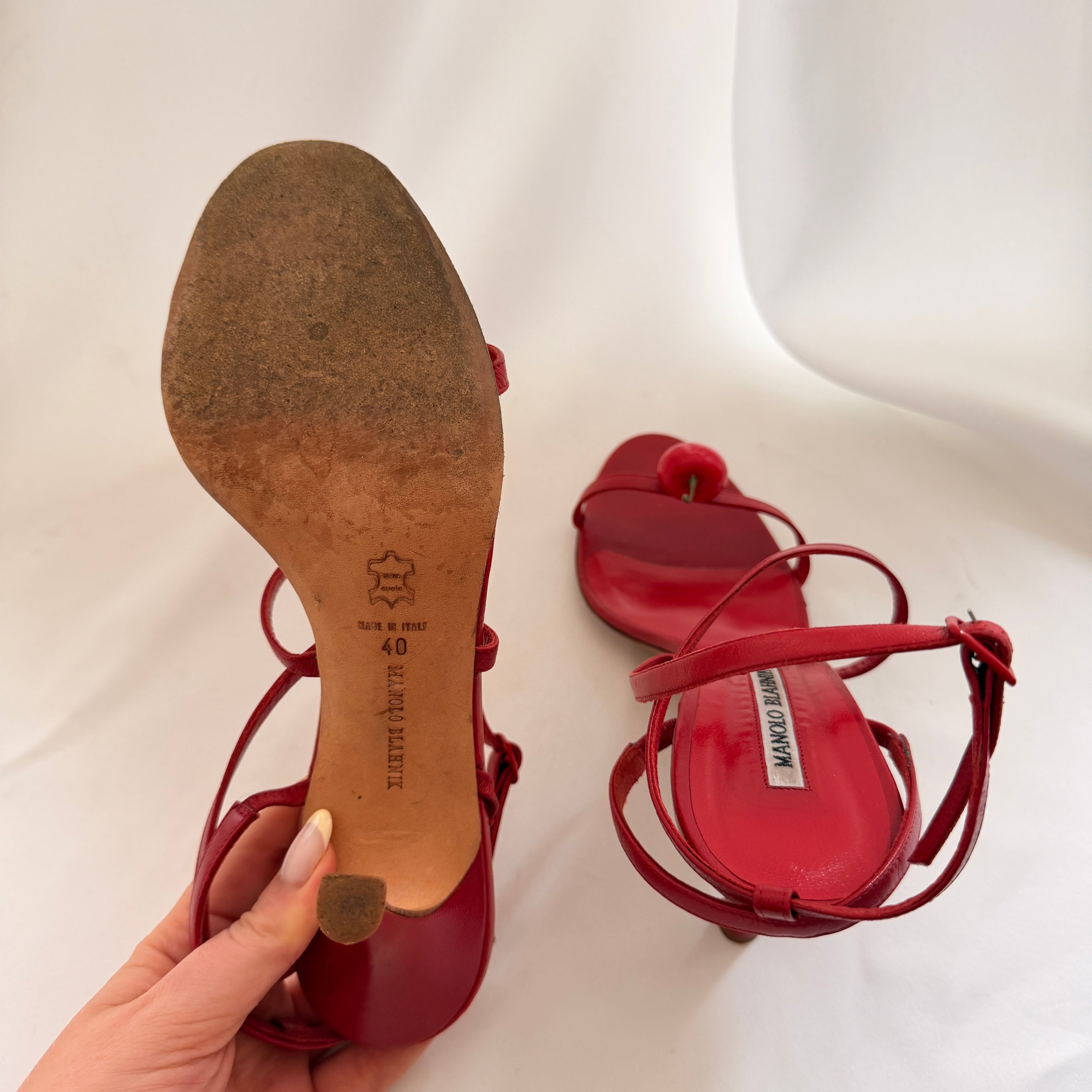 Manolo Blahnik Reworked Cherry Heels - EU 40