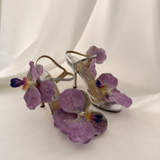 Jimmy Choo Reworked Orchid Heels - Silver & Purple