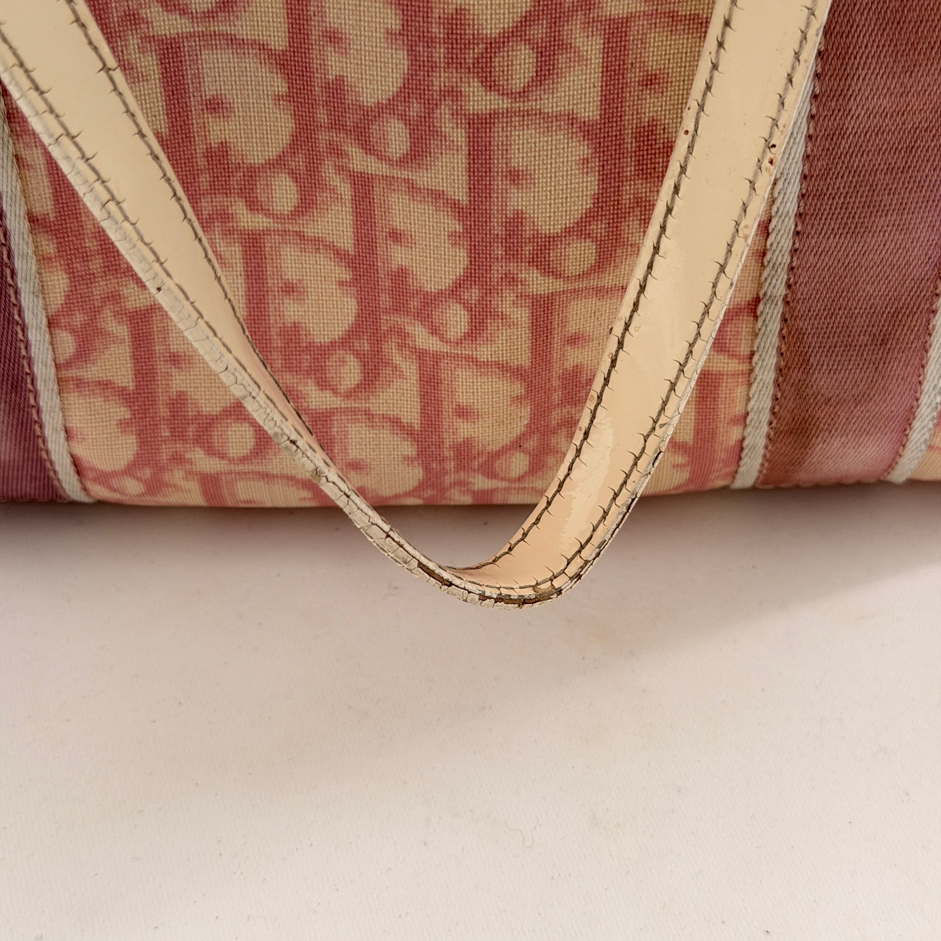 Vintage Christian Dior Oblique Trotter No. 2 Tote - Pink