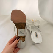 Manolo Blahnik Reworked White Orchid Heels - EU 38 / US 7