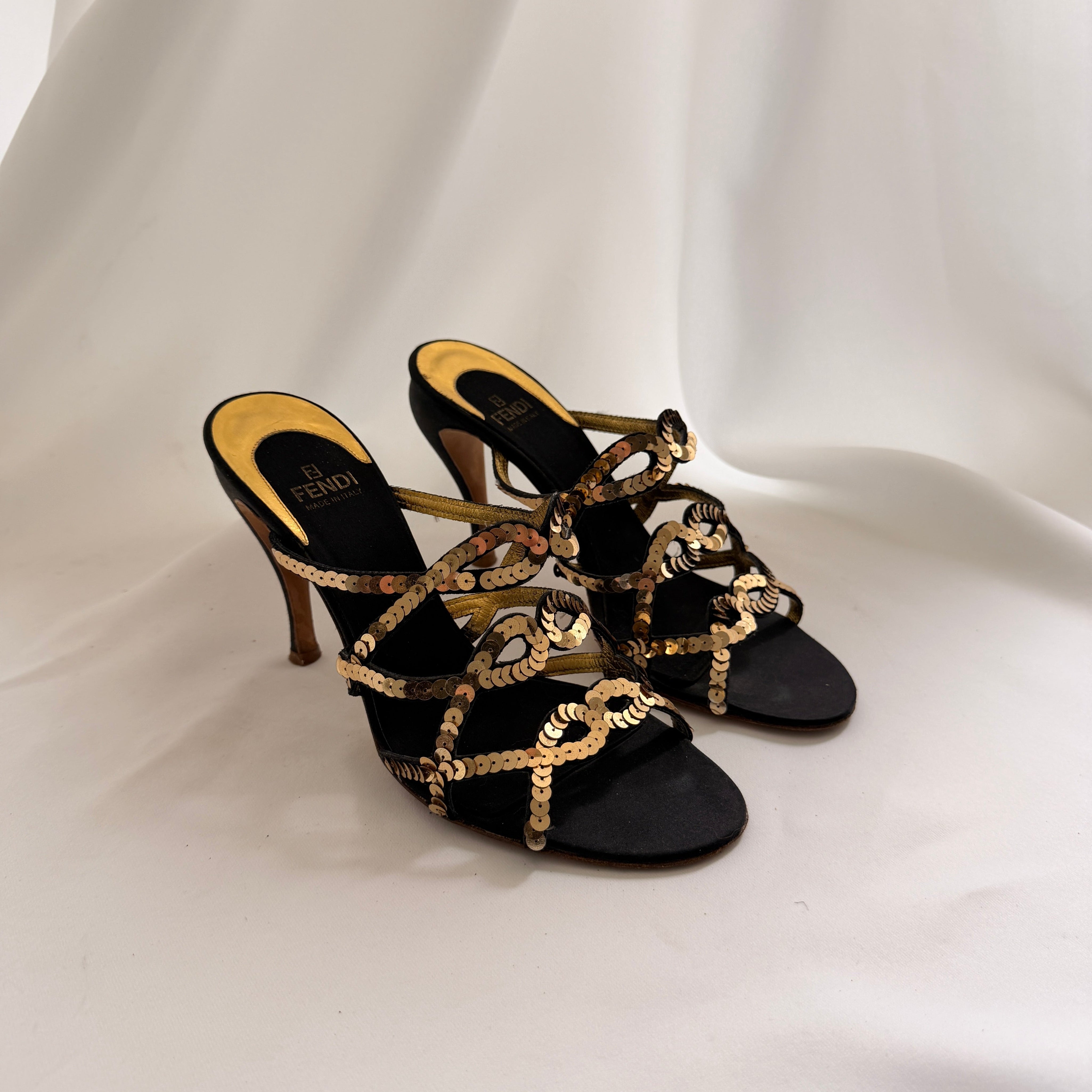 Fendi Sandali Paillettes Sequin Mules - EU 37.5 / US 7