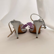 Jimmy Choo Reworked Orchid Heeled Sandals - Silver - EU 38