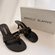 Manolo Blahnik Tortoiseshell Buckle Mules - EU 40