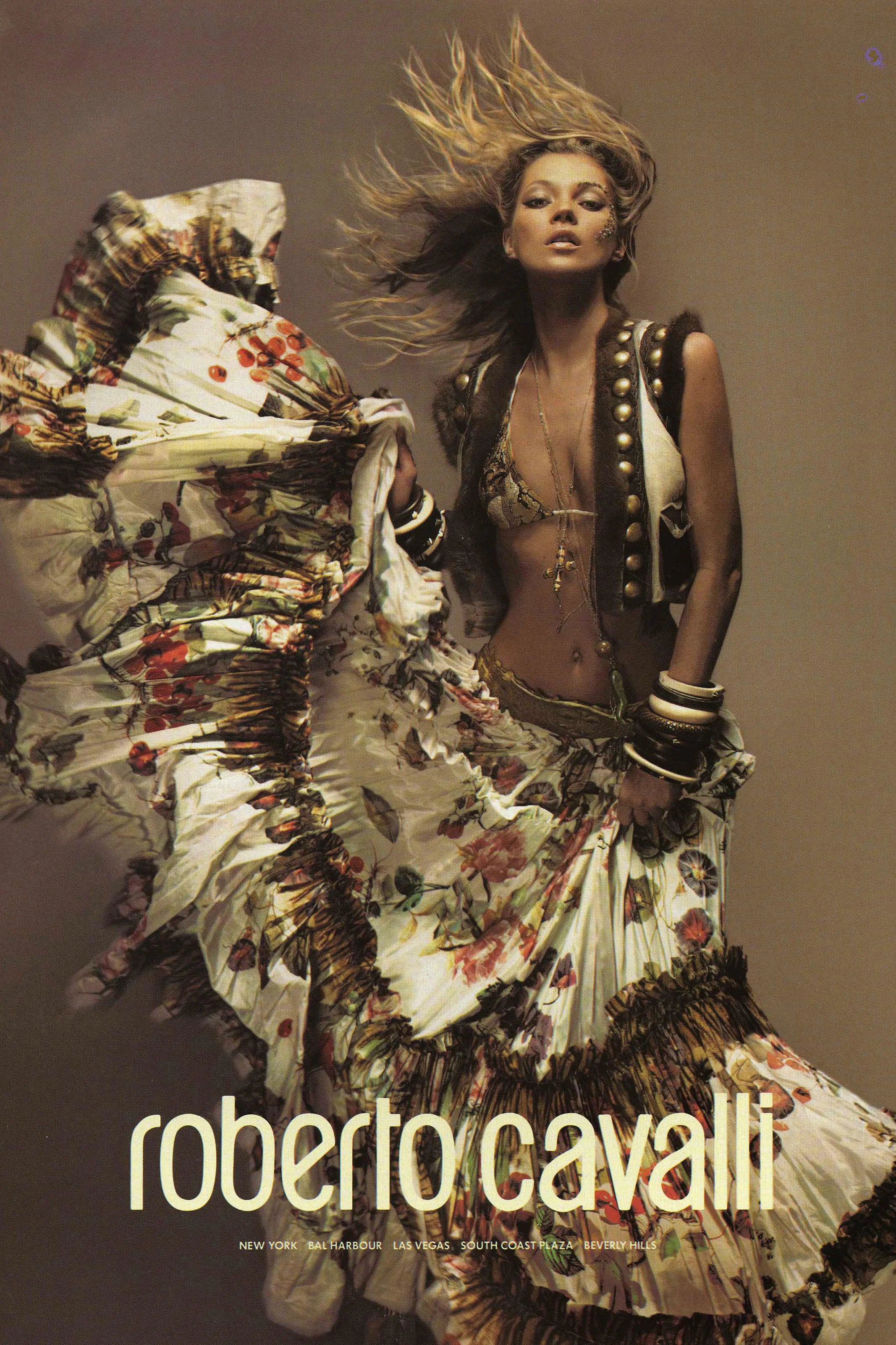Roberto Cavalli S/S 2005 Botanical Fruit & Tiger Print Tie-Front Top - S/M