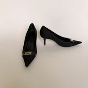 Dior by Galliano Diorissimo Monogram Black Pointed Toe Pumps - EU 38.5 / US 8