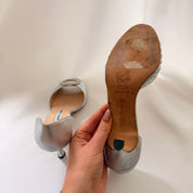 Manolo Blahnik Sedaraby Crystal d'Orsay Heels - Silver - EU 36