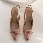 Vintage Christian Louboutin Lace Up Slingbacks