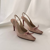 Vintage Christian Louboutin Lace Up Slingbacks