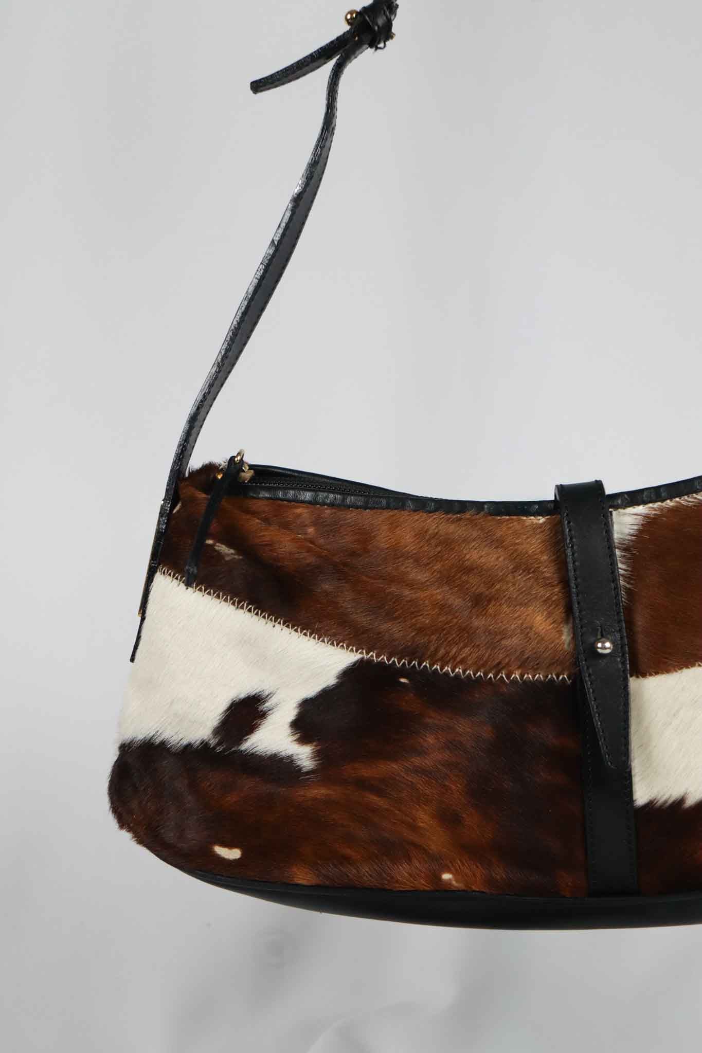 Roberto Cavalli Pony Hair Cowhide Shoulder Bag