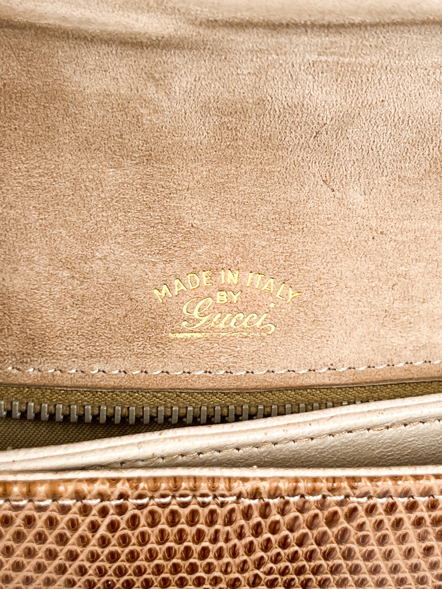 Gucci 1970s Vintage Lizard Skin Envelope Clutch
