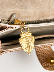 Gucci 1970s Vintage Lizard Skin Envelope Clutch