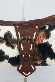Just Cavalli 2000s Cowhair Shoulder Bag