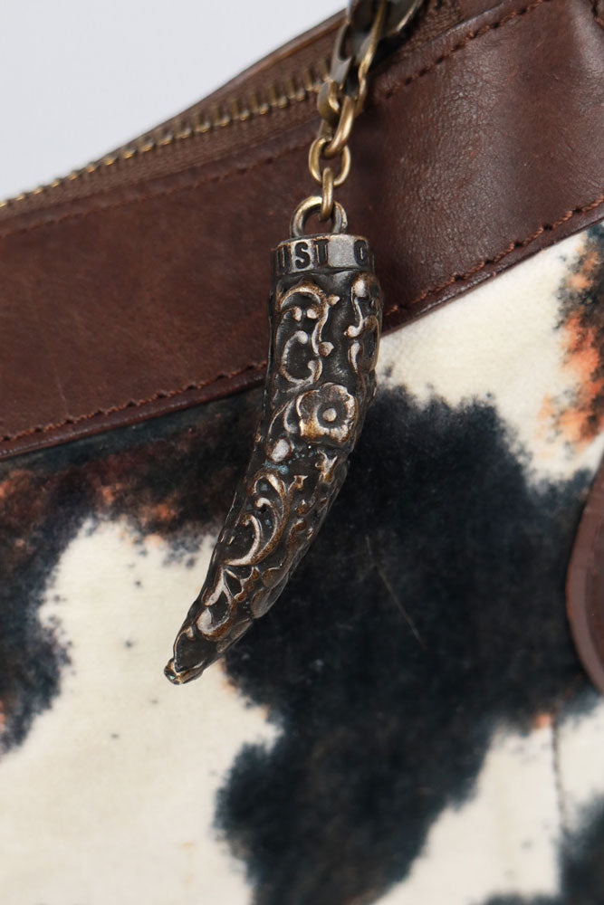 Just Cavalli 2000s Cowhair Shoulder Bag