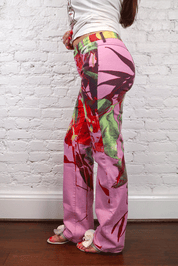Just Cavalli Pink & Red Floral Pant