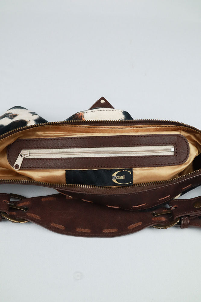 Just Cavalli 2000s Cowhair Shoulder Bag