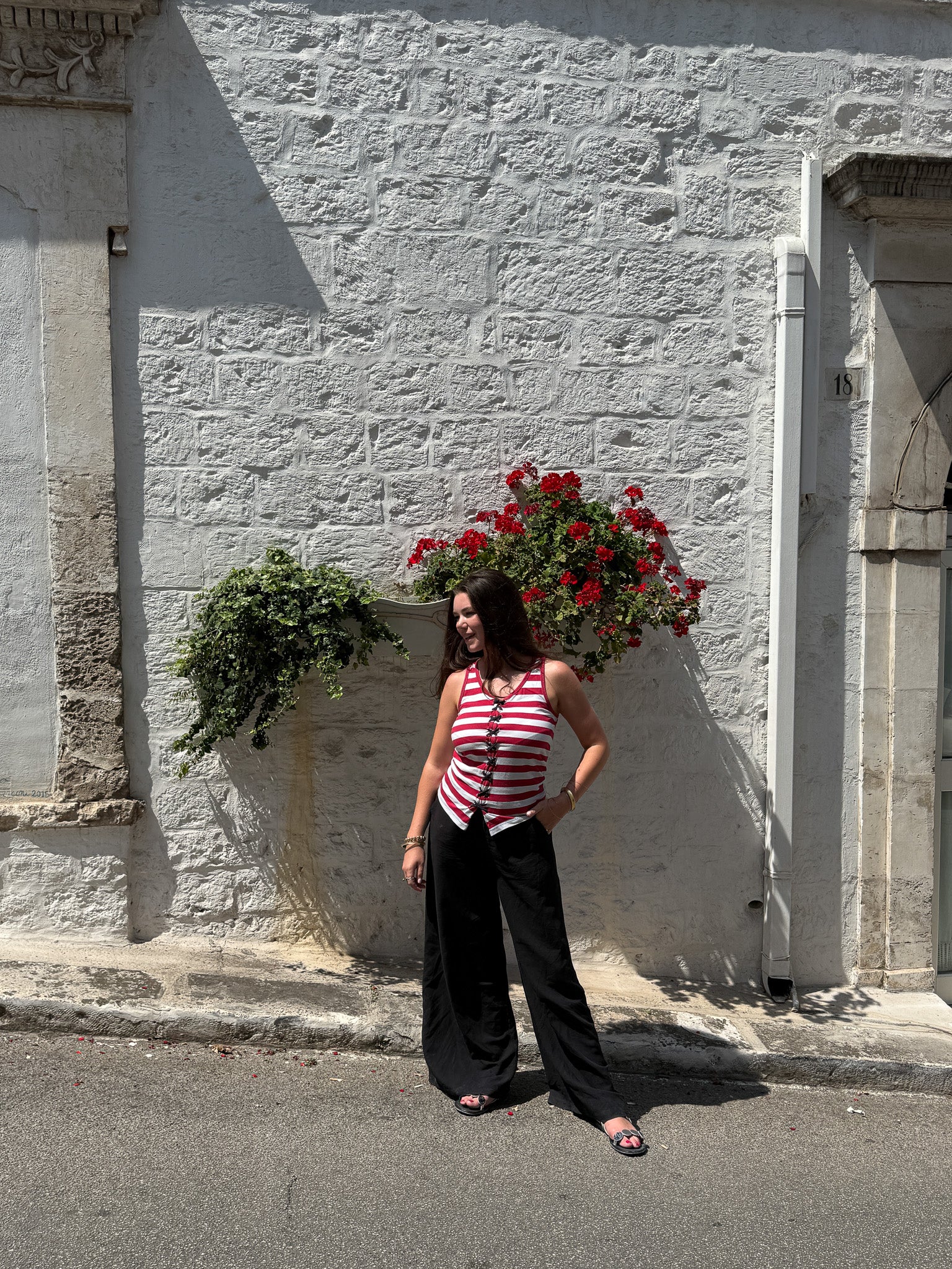 Jean Paul Gaultier Red And White Stiped Top Stiches