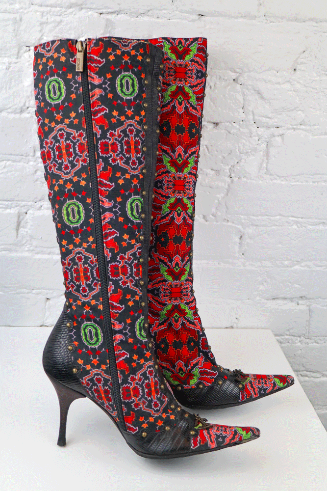 Roberto Cavalli Patterned Heeled Boots
