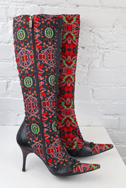 Roberto Cavalli Patterned Heeled Boots