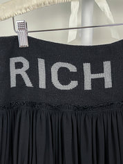 Richmond Denim 2000s Black RICH Logo Tiered Ruffle Skirt - M/L