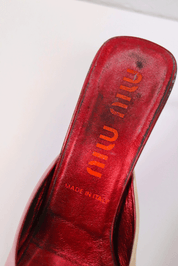 Miu Miu 2003 Lightning Bolt Leather Kitten Heels
