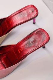 Miu Miu 2003 Lightning Bolt Leather Kitten Heels