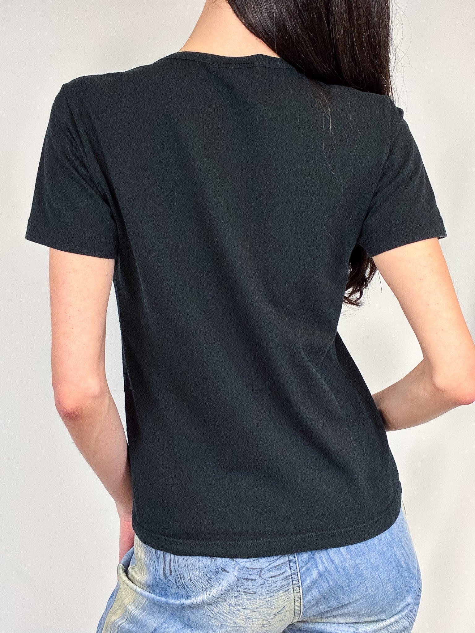 Richmond Denim 2000s Black "RICH" Gold Gothic Graphic Tee - S