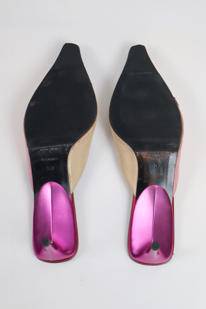 Miu Miu 2003 Lightning Bolt Leather Kitten Heels