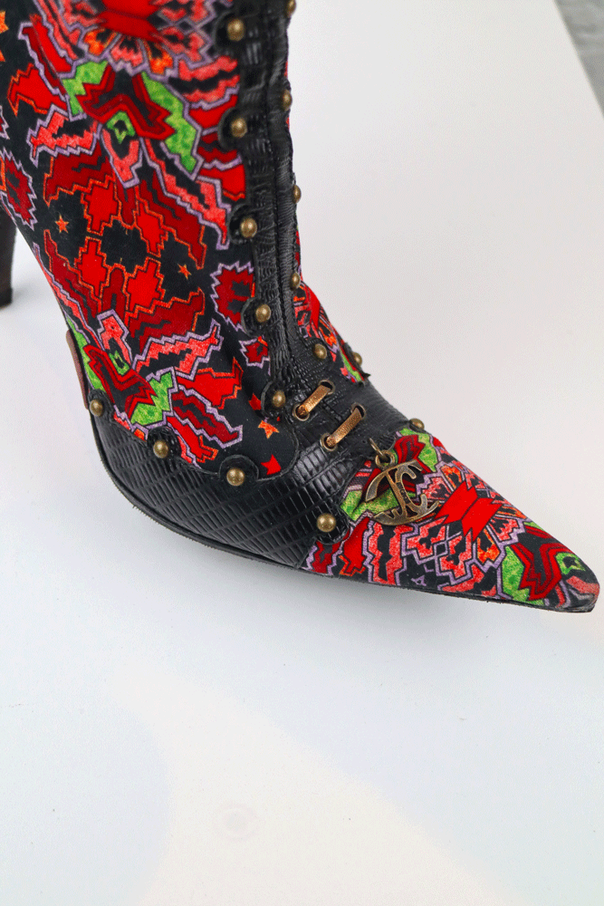 Roberto Cavalli Patterned Heeled Boots