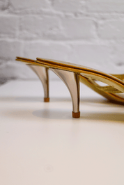 Fendi 2003 Gold Mirror Sandals