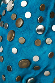 Kenzo 2000s Brown & Turquoise Studded Suede Bag