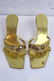 Fendi 2003 Gold Mirror Sandals
